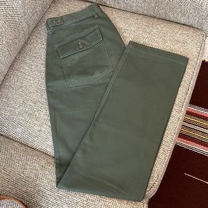 J Crew Factory Green 100% cotton chino antique military style Men’s W-29 L-32